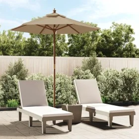 Garden umbrella with taupe gray wooden pole 196x231 cm by , Umbrellas - Ref: Foro24-363162, Price: 55,31 €, Discount: %