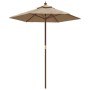Garden umbrella with taupe gray wooden pole 196x231 cm by , Umbrellas - Ref: Foro24-363162, Price: 59,12 €, Discount: %