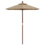 Garden umbrella with taupe gray wooden pole 196x231 cm by , Umbrellas - Ref: Foro24-363162, Price: 59,12 €, Discount: %