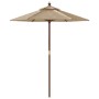 Garden umbrella with taupe gray wooden pole 196x231 cm by , Umbrellas - Ref: Foro24-363162, Price: 59,12 €, Discount: %