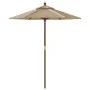 Sombrilla de jardín con poste de madera gris taupe 196x231 cm de , Sombrillas - Ref: Foro24-363162, Precio: 55,31 €, Descuent...