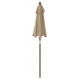 Garden umbrella with taupe gray wooden pole 196x231 cm by , Umbrellas - Ref: Foro24-363162, Price: 59,12 €, Discount: %