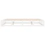 White solid wood double bed frame 135x190 cm by , Beds and slatted bases - Ref: Foro24-820837, Price: 105,94 €, Discount: %