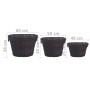 Set stapelbarer Brennholzkörbe, 3 Stück, dunkelbraune Weide von vidaXL, Brennholztaschen und -halter - Ref: Foro24-286986, Pr...
