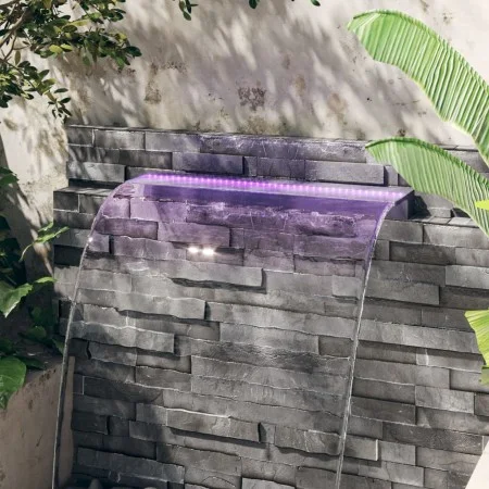 Waterfall fountain with acrylic RGB LED 90 cm by , Fountains and waterfalls - Ref: Foro24-151404, Price: 158,98 €, Discount: %