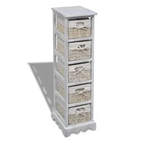 Regal mit 5 weißen geflochtenen Holzkörben von , Schließfächer und Lagerschränke - Ref: Foro24-240798, Preis: 141,50 €, Rabat...