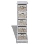 Shelf with 5 white wooden woven baskets by , Lockers and storage cabinets - Ref: Foro24-240798, Price: 144,34 €, Discount: %