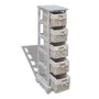 Shelf with 5 white wooden woven baskets by , Lockers and storage cabinets - Ref: Foro24-240798, Price: 142,02 €, Discount: %