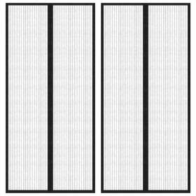 Mosquito nets for doors magnetic block 2 pcs black 220x110 cm by , Mosquito nets for windows - Ref: Foro24-314688, Price: 19,...