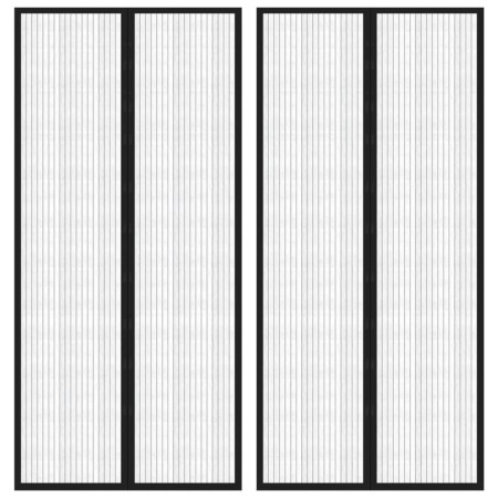 Moskitonetze für Türen Magnetblock 2 Stück schwarz 220x110 cm von , Moskitonetze für Fenster - Ref: Foro24-314688, Preis: 19,...