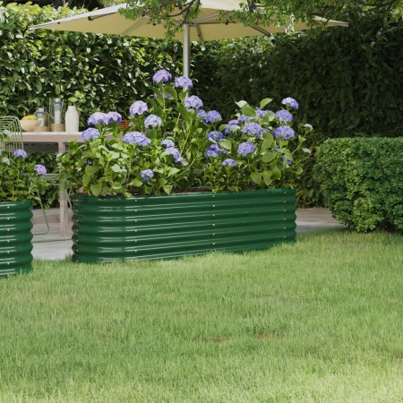 Green powder coated steel planter 152x40x36cm by , Pots and planters - Ref: Foro24-318868, Price: 48,67 €, Discount: %