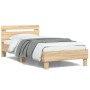 Cama con cabecero madera de ingeniería roble Sonoma 100x200 cm de , Camas y somieres - Ref: Foro24-838528, Precio: 86,24 €, D...