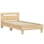 Sonoma oak engineered wood bed with headboard 100x200 cm by , Beds and slatted bases - Ref: Foro24-838528, Price: 82,91 €, Di...