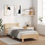Sonoma oak engineered wood bed with headboard 100x200 cm by , Beds and slatted bases - Ref: Foro24-838528, Price: 86,24 €, Di...