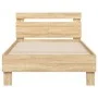 Sonoma oak engineered wood bed with headboard 100x200 cm by , Beds and slatted bases - Ref: Foro24-838528, Price: 82,91 €, Di...
