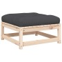 Gartenhocker mit Kissen aus massivem Kiefernholz von , Modulare Sofas für den Außenbereich - Ref: Foro24-838093, Preis: 62,46...