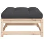 Garden stool with solid pine wood cushion by , Modular outdoor sofas - Ref: Foro24-838093, Price: 61,92 €, Discount: %