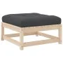 Garden stool with solid pine wood cushion by , Modular outdoor sofas - Ref: Foro24-838093, Price: 61,92 €, Discount: %