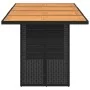 Garden table black PE rattan wooden surface 190x80x74 cm by , Garden tables - Ref: Foro24-365309, Price: 214,29 €, Discount: %