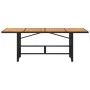 Garden table black PE rattan wooden surface 190x80x74 cm by , Garden tables - Ref: Foro24-365309, Price: 214,29 €, Discount: %