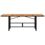 Mesa de jardín superficie de madera ratán PE negro 190x80x74 cm de , Mesas de jardín - Ref: Foro24-365309, Precio: 192,20 €