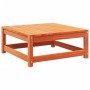 Garden stool with cushion solid wax brown pine wood by , Modular outdoor sofas - Ref: Foro24-838098, Price: 69,09 €, Discount: %