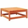 Garden stool with cushion solid wax brown pine wood by , Modular outdoor sofas - Ref: Foro24-838098, Price: 68,47 €, Discount: %