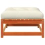 Garden stool with cushion solid wax brown pine wood by , Modular outdoor sofas - Ref: Foro24-838098, Price: 69,09 €, Discount: %