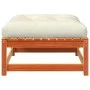Garden stool with cushion solid wax brown pine wood by , Modular outdoor sofas - Ref: Foro24-838098, Price: 68,47 €, Discount: %