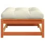 Garden stool with cushion solid wax brown pine wood by , Modular outdoor sofas - Ref: Foro24-838098, Price: 68,47 €, Discount: %