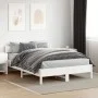 Bed frame with white pine wood headboard 120x200 cm by , Beds and slatted bases - Ref: Foro24-842755, Price: 130,29 €, Discou...