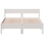 Bed frame with white pine wood headboard 120x200 cm by , Beds and slatted bases - Ref: Foro24-842755, Price: 131,61 €, Discou...