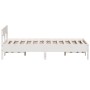 Bed frame with white pine wood headboard 120x200 cm by , Beds and slatted bases - Ref: Foro24-842755, Price: 131,61 €, Discou...