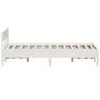 Bed frame with white pine wood headboard 120x200 cm by , Beds and slatted bases - Ref: Foro24-842755, Price: 130,29 €, Discou...