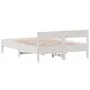 Bed frame with white pine wood headboard 120x200 cm by , Beds and slatted bases - Ref: Foro24-842755, Price: 130,29 €, Discou...