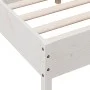 Bed frame with white pine wood headboard 120x200 cm by , Beds and slatted bases - Ref: Foro24-842755, Price: 130,29 €, Discou...