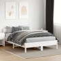 Bettgestell mit Kopfteil aus weißem Kiefernholz, 160 x 200 cm von , Betten und Lattenroste - Ref: Foro24-842743, Preis: 130,0...