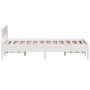 Bed frame with white pine wood headboard 160x200 cm by , Beds and slatted bases - Ref: Foro24-842743, Price: 130,04 €, Discou...