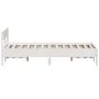 Bed frame with white pine wood headboard 160x200 cm by , Beds and slatted bases - Ref: Foro24-842743, Price: 128,87 €, Discou...