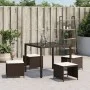 Gartenhocker mit Kissen 4 Stück braunes synthetisches Rattan von , Hocker für den Außenbereich - Ref: Foro24-365044, Preis: 9...