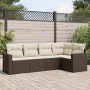 5-piece garden dining set and brown synthetic rattan cushions by , Modular outdoor sofas - Ref: Foro24-3251270, Price: 366,34...