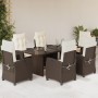 7-piece garden dining set with brown synthetic rattan cushions by , Garden sets - Ref: Foro24-3212686, Price: 903,71 €, Disco...