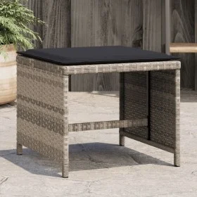 Garden stools and cushions 4 pcs light gray PE rattan 41x41x36cm by , Outdoor ottomans - Ref: Foro24-365046, Price: 100,99 €,...