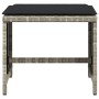Garden stools and cushions 4 pcs light gray PE rattan 41x41x36cm by , Outdoor ottomans - Ref: Foro24-365046, Price: 102,89 €,...
