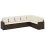 7-piece garden sofa set with brown PE rattan cushions by , Garden sets - Ref: Foro24-3219043, Price: 471,65 €, Discount: %