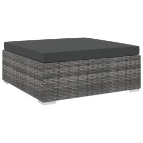 Sectional Footstool with Cushion 1 Pcs Gray Synthetic Rattan by vidaXL, Modular outdoor sofas - Ref: Foro24-46803, Price: 73,...