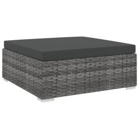 Sectional Footstool with Cushion 1 Pcs Gray Synthetic Rattan by vidaXL, Modular outdoor sofas - Ref: Foro24-46803, Price: 73,...