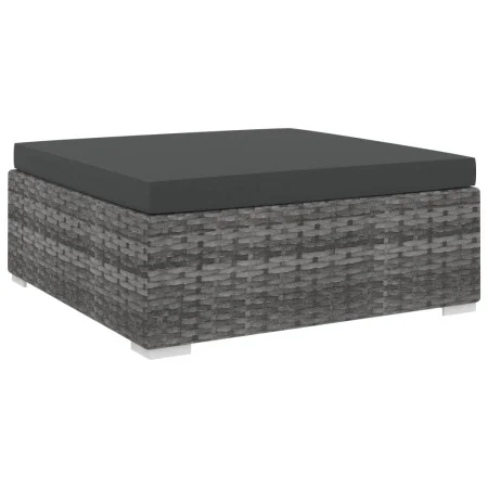 Sectional Footstool with Cushion 1 Pcs Gray Synthetic Rattan by vidaXL, Modular outdoor sofas - Ref: Foro24-46803, Price: 73,...