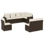 8-teilige Gartensofagarnitur und braune synthetische Rattankissen von , Modulare Sofas für den Außenbereich - Ref: Foro24-325...