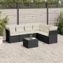 Set de comedor de jardín 7 pzas y cojines ratán sintético negro de , Conjuntos de jardín - Ref: Foro24-3249525, Precio: 418,5...